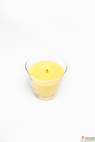 Готовая насыпная свеча жёлтая "Конус", ароматизированая "Ваниль" 90мм*85мм