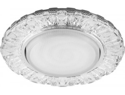 СВЕТИЛЬНИК ВСТРАИВАЕМЫЙ FERON GX53 КРУГ ПОДСВЕТКА 4K ПРОЗРАЧНЫЙ ХРОМ  130(100)x30 CD4023 29476