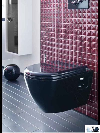 Чаша унитаза Creavit TP325-00SI00E-0000 Terra, с функцией биде, черная, подвесная в магазине Marysя