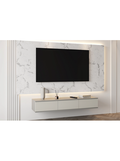 Селена ТМ-002 Тумба под ТВ шиншилла серая / матовая кварц грей софт