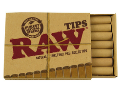 Сигаретные фильтры RAW PREROLLED TIPS SLIM бумажные 18х5мм (21шт)