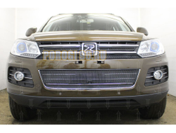 Защита радиатора Zotye T600 2016- (3 частей) black верх