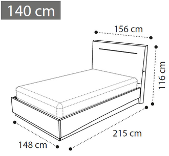 Кровать "luna" с подъёмным механизмом 140х200 см