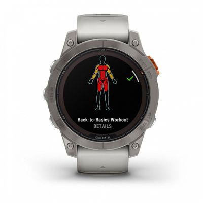 Умные часы Garmin Fenix 7 Pro Sapphire Solar титановый серый с серо-оранжевым ремешком 010-02777-20