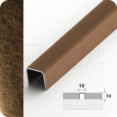 Бордюр-вставка разделительный профиль Лука ПП 01-10НСВ(304).2700.004 Вибрация бронза