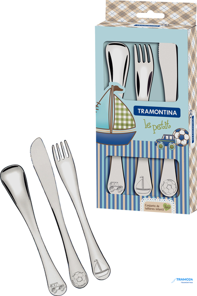 Tramontina  детский набор   Le Petit blue, 3 предмета - 66973/000