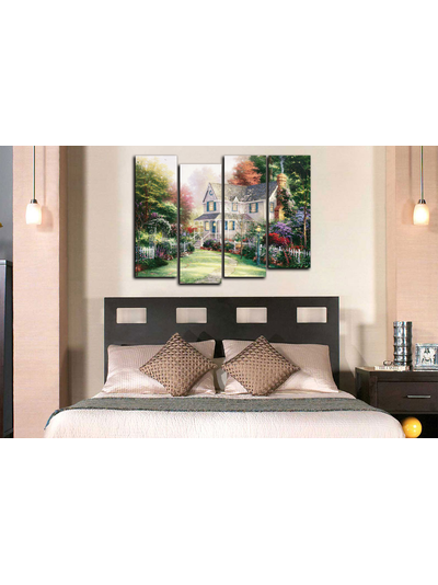 Модульная картина "Домик с чудесным садом"