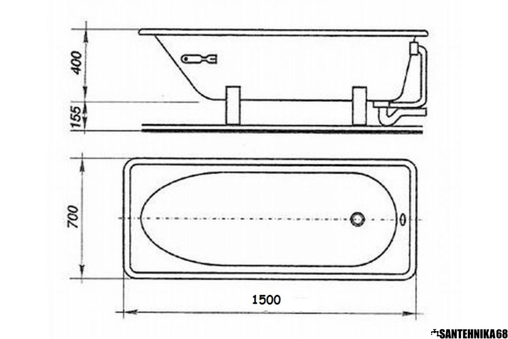 Стальная ванна Antika Антика 1,05 1,2 1,4 1,5 1,6 1,7 тамбов купить ...