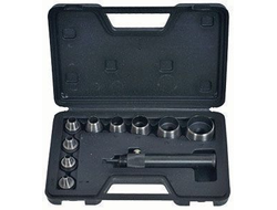 Набор просечек 5-32 мм (5,6,8,10,12,5,16,20,25,32 мм, + оправка), 10 предметов, кейс, А40418