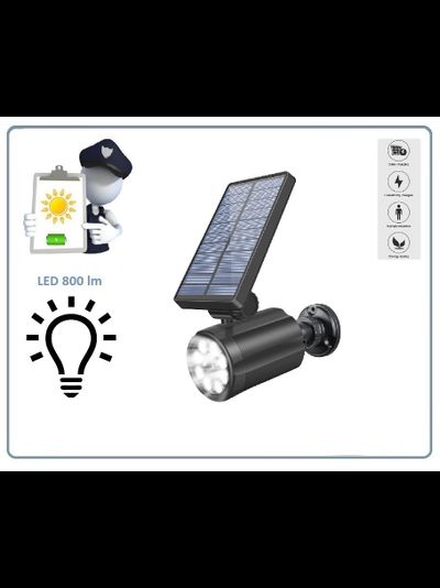 DE/SK2 Муляж уличной видеокамеры + светильник. Встроенный аккумулятор + солнечная панель.