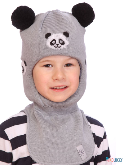 Шапка-шлем  21101-05, цвет серый,черный,белый р. 52-54