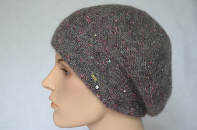 Серый с фуксией берет Vizio Италия 8023 (6926 )