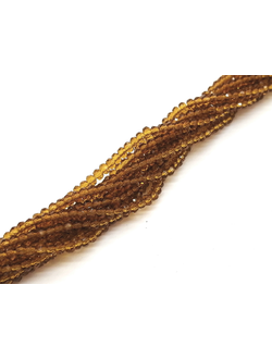 Бусины стеклянные граненные "Рондель", 2 мм, цвет коричневый (316)