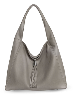 (АРТИКУЛ: 9514) СУМКА-МЕШОК ЖЕНСКАЯ, БОЛЬШАЯ, НАТУРАЛЬНАЯ КОЖА, БЕЖЕВО-СЕРАЯ, ЧЕРЕЗ ПЛЕЧО