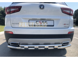 Защита заднего бампера двойная с перемычками d60/42 для Changan CS55 2018-