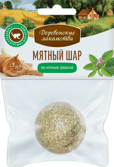 Деревенские лакомства, Мятный шар для кошек, 22 г