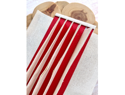 Переплет тканевый на жесткой основе из переплетного картона на 5 листов, 25см, цвет красный