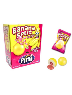 Жев.резинка Fini "Банан" с клубнич. наполнит. 5гр х 200шт