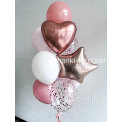 Фонтан 10 шаров "Конфетти в сатине"