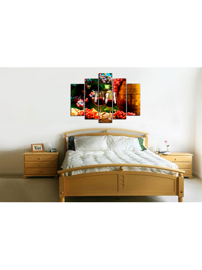 Модульная картина &quot;Вино и виноград&quot;