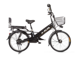 Велогибрид Eltreco e-ALFA GL matt black-0333
