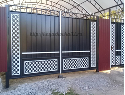 Металлические ворота с ковкой - Арт 036