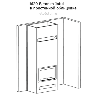 Облицовка топки Jotul i620 F, примерный вид с отверстиями для конвекции, пристенный вариант