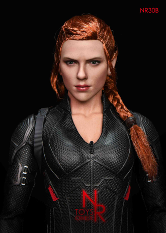 Женская голова (скульпт) - Черная Вдова, Наташа Романофф (коса) - 1/6 scale Female Agent Hair transplantation and braid head carving (NR30B) - NRTOYS