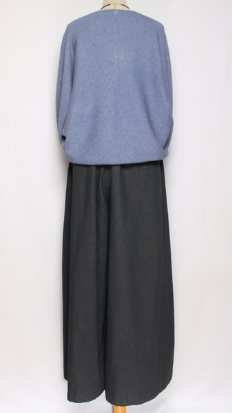 Джемпер "ШОВ СПЕРЕДИ ПОЛОСКИ КУЛИСКА" джинс  р.46-54