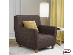 Чехол на кресло Жаккард Вензель Коричневый.Россия