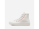 Купить женские кеды Converse Love Me белые высокие с сердечками с вышивкой оригинал