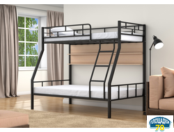 Двухъярусная кровать Раута Черный полка дуб молочный