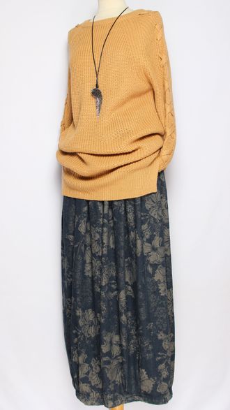 ДЖЕМПЕР "ПЛЕТЕНИЕ ПО РУКАВУ" мокко, серый р.44-48