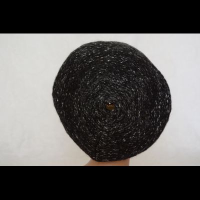 Меланжевый черный берет вязаный женский Vizio Италия 6780