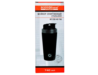 Шейкер спортивный "Альфа Каприз" BF-SSH-40-740, белый/серебристый