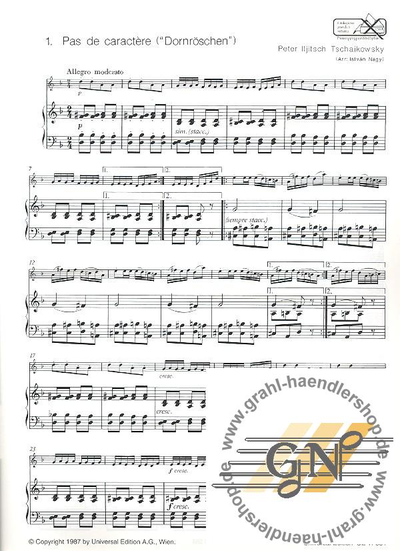 Tschaikowsky,  Leichte Stucke : fur Violine und  Klavier