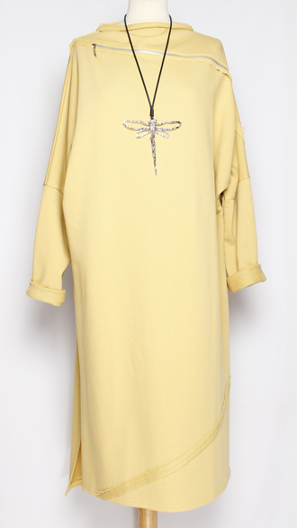 ПЛАТЬЕ БОХО "Молния плотное" вишня, жёлтое р.46-52