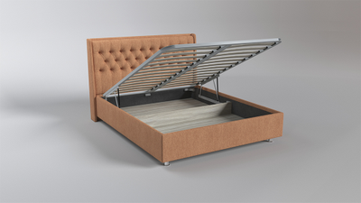 Современная дизайнерская кровать Марсель, мягкое изголовье, катерная стяжка, фанера, усиленная металлом, с подъемным механизмом и бельевым ящиком, американский стиль