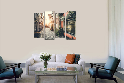 Модульная картина "Улочки города"