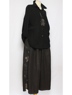 Рубашка вельветовая "Укороченная защип сзади" черная р.46-54