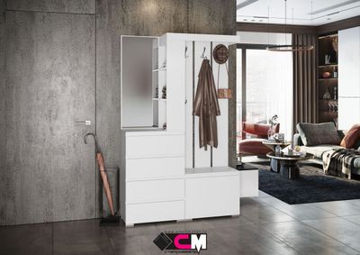 Прихожая ХЕЛЕН Белый Шагрень/Белый Шагрень