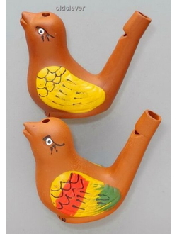 Свистулька водная Соловей (глина цвет)