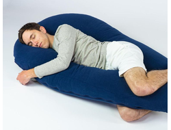 Длинная подушка для мужчин с молнией и ластовицей U  maxi 400 х 40 см с наволочкой на молнии поплин цвет на выбор