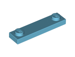 Plate, Modified 1 x 4 with 2 Studs without Groove, Medium Azure (92593 / 6109826)
