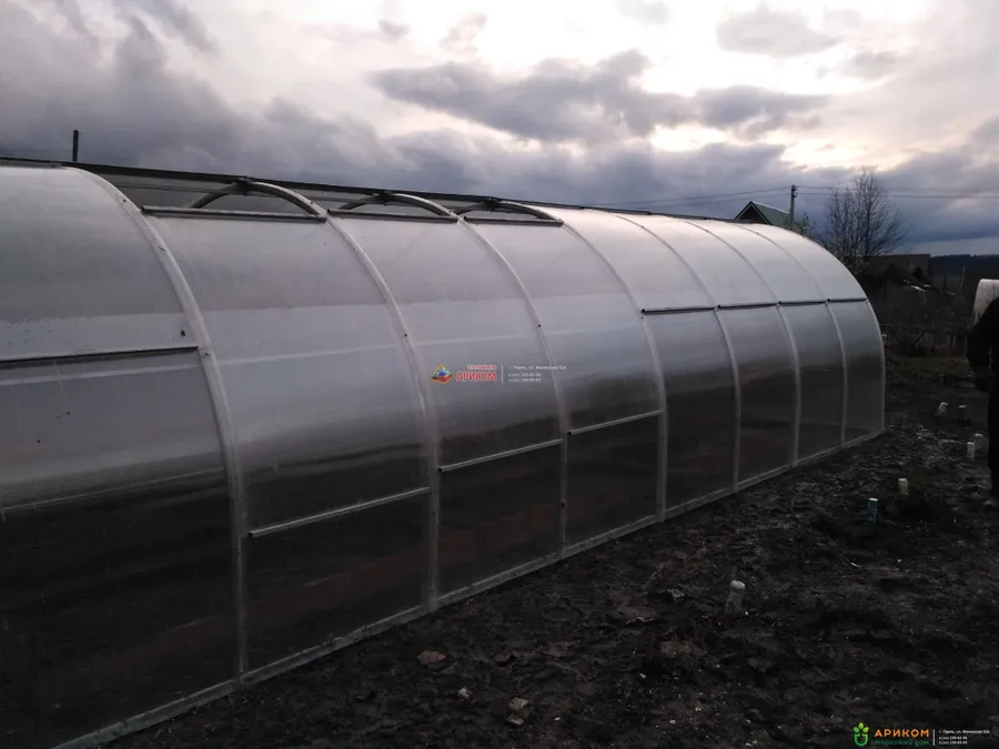 Теплица из сотового поликарбоната с раздвижной крышей от Ариком в Перми и Кунгуре