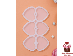 Силиконовая форма для леденцов Сердечки 6 яч.