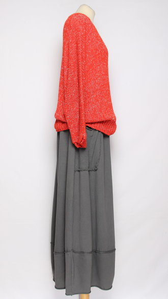 ДЖЕМПЕР "КИМОНО БУКЛЕ" красный, черный до р.56