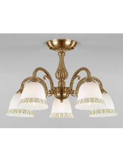 60107/5 античая бронза - классическая люстра Campina со стеклянными плафонами EuroSvet