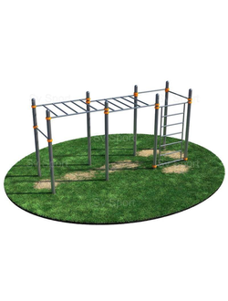 Спортивный комплекс Sv Sport Workout рукоход двухуровневый с лестницей и двумя турниками ВОРК66