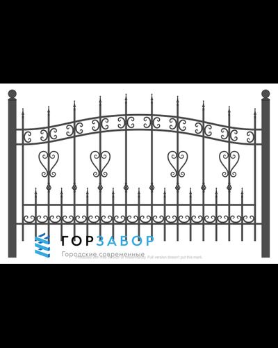 Секция забора с элементами ковки KSZ15-41 красивая для частного дома